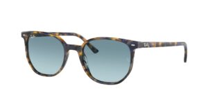 ray-ban rb2197f elliot low bridge fit square sunglasses, yellow blue havana/blue gradient grey, 54 mm