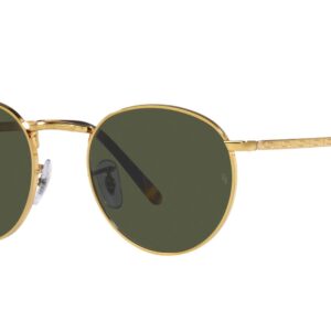 Ray-Ban RB3637 New Round Sunglasses, Legend Gold/Green, 50 mm