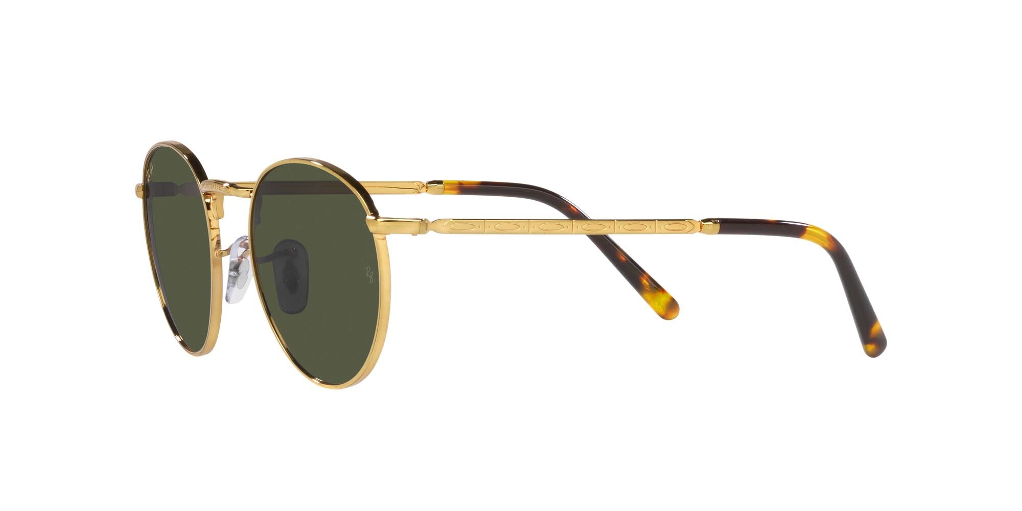 Ray-Ban RB3637 New Round Sunglasses, Legend Gold/Green, 50 mm