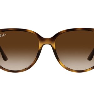 Ray-Ban Women's RB4378F Low Bridge Fit Square Sunglasses, Havana/Gradient Brown, 54 mm