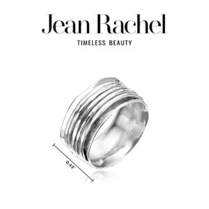 925 Sterling Silver Rotating Spinner Ring Wrapped With 5 Hammerd Spinner Rings, Stylish, Hypoallergenic, Nickel and Lead-free, Artisan Handcrafted Designer Collection, Made in Israel