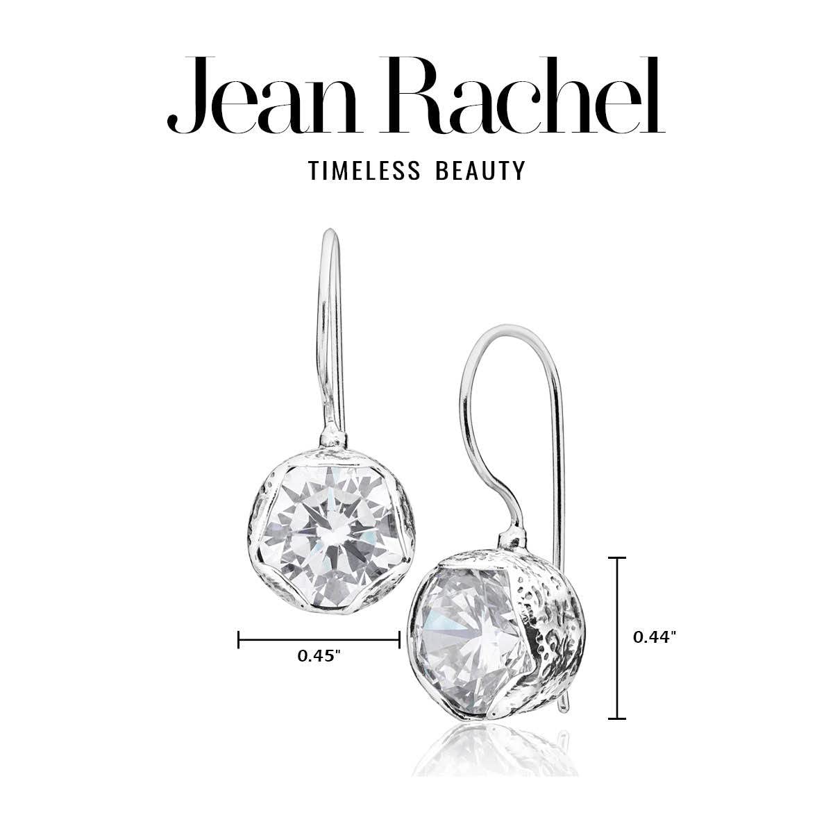 925 Sterling Silver Earrings With 2 White Round Cubic Zirconia, 10MM Bezel, Impressive Bling Effect Hypoallergenic, Nickel and Lead-free, Artisan Handcrafted Designer, French Wire Back, Made In Israel