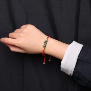 Xgimas Beads Bracelet for Women Men, Adjustable Hand-Woven Cord Lucky Jade Beaded Friendship Protection Red String Bracelets for Friends Gifts