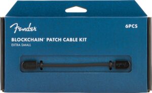 fender blockchain patch cable kit, angle/angle, black, extra small, 6 pieces