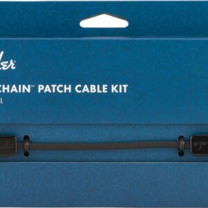 Fender Blockchain Patch Cable Kit, Angle/Angle, Black, Extra Small, 6 Pieces