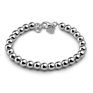 h&beautimer 925 sterling silver 4-10mm ball chain bracelet for women's - italian handmade bead chain bracelet 5''5.7''6.3''6.7''7.5''8''8.3''8.5''9 inch rose gold party jewelry (6mm silver, 7 inches)