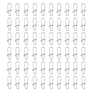 LIOOBO Fishing Tool 100pcs Fishing Buckle Fishing Hooked Snap Fishing Tackle Fishing Lure Heavy Duty Fishing Supplies Fishing Accessories Swivel Lock Snap Stainless Steel Pin to Rotate