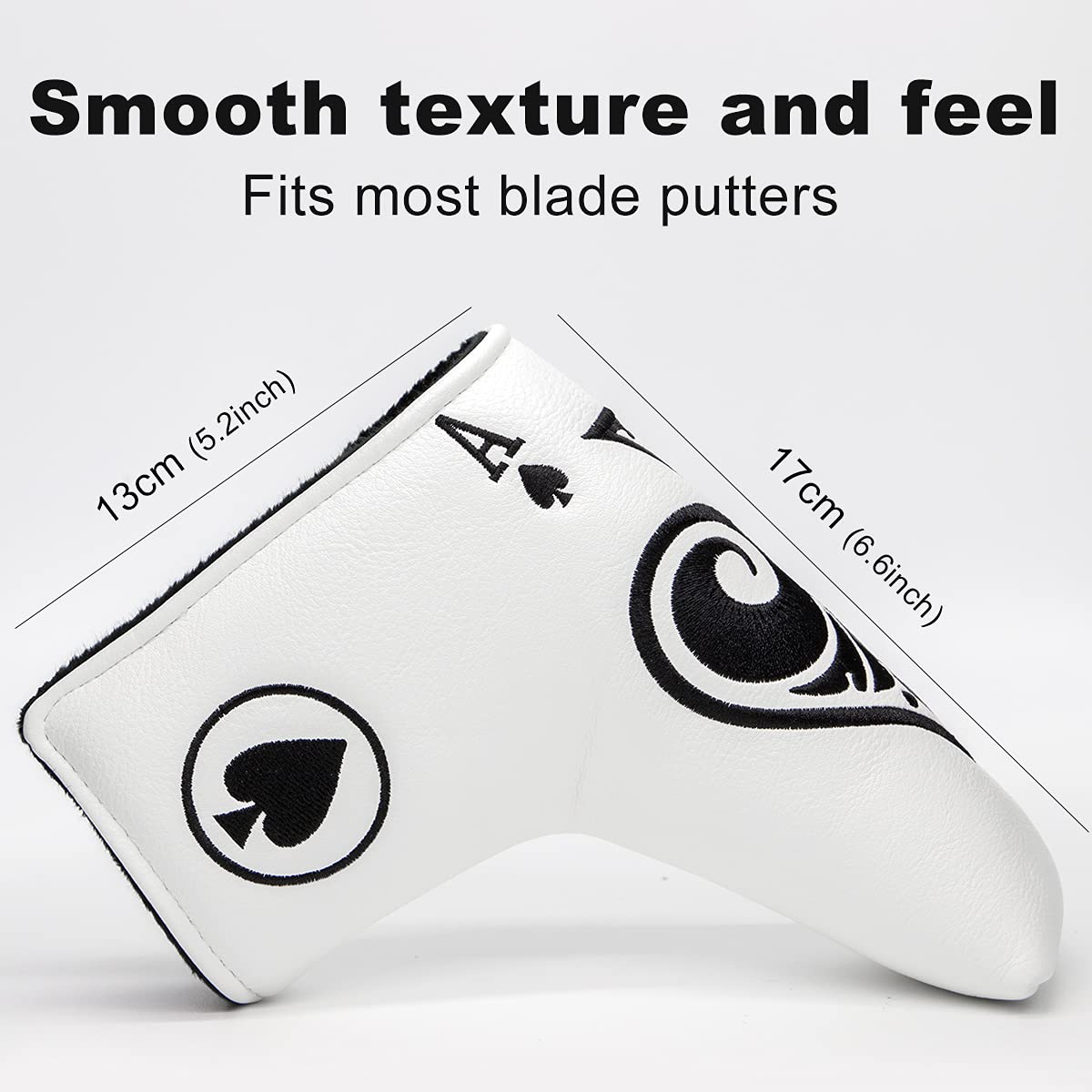 Montela Golf Putter Cover Poker Ace Mallet Putter Headcover Blade Putter Covers Golf Club Covers Leather Golf Putter Head Covers with Magnetic for Scotty Cameron Odyssey Ping Custom&Non-Custom