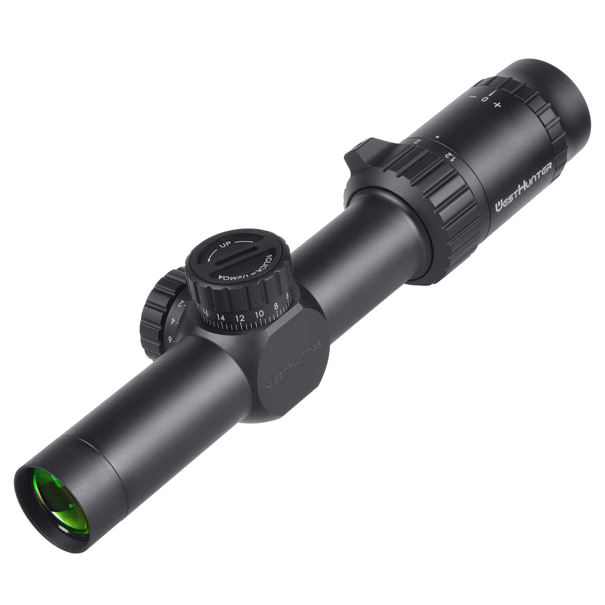 WestHunter Optics HD-S 1.2-6x24 Compact Riflescope, 30mm Tube Mil-Dot Reticle Second Focal Plane Turret Reset Lock Tactical Shooting Scope | Picatinny Shooting Kit B