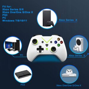 Gina Joyfurno Wireless Controller Compatible with Xbox One, Xbox Series S/X/360/PC/PS3/Windows 7/8/10/11, Built-in Dual Vibration with 2.4GHz Connection, USB Charging, LED Backlight (blue)