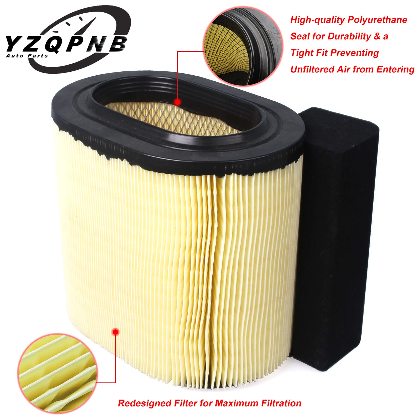 YZQPNB Air Filter Element Assembly FA1927 Compatible with 2017 2018 2019 Ford F250 F350 F450 F550 Super Duty 6.7L V8 Powerstroke Diesel Engine Replace HC3Z-9601-A PA8219