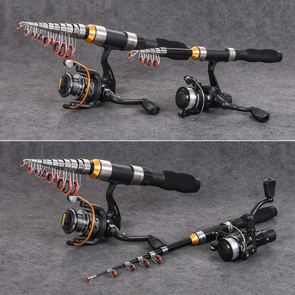 Gigicloud 1PCS Telescopic Fishing Rod 1.0m-2.3m Fishing Pole Glass Rod Super Short Mini Bass Bait Casting Fishing Rod