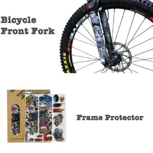 ENLEE Mountain Bike Frame Protector- Do Great at Protecting Your Bicycle Frame (Colorful/Front Fork)