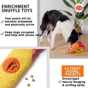 Dog Enrichment Toys - Dog Squeaky Puzzle Crinkle Rope Chew Plush Snuffle Toys Durable Stuffed Treat Dispensing Toys for Boredom Dogs,Dog Toys for Medium Small Large Dog Puppy,Snail Snake 2-in-1