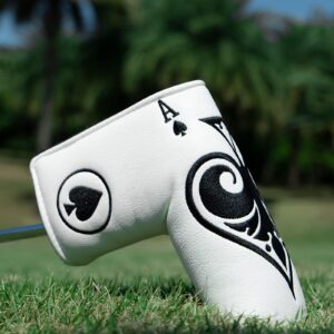 Montela Golf Putter Cover Poker Ace Mallet Putter Headcover Blade Putter Covers Golf Club Covers Leather Golf Putter Head Covers with Magnetic for Scotty Cameron Odyssey Ping Custom&Non-Custom