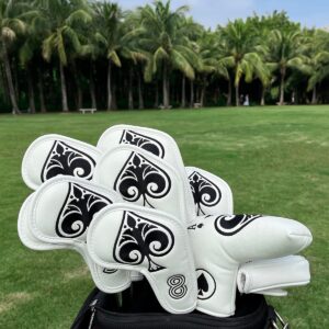 Montela Golf Putter Cover Poker Ace Mallet Putter Headcover Blade Putter Covers Golf Club Covers Leather Golf Putter Head Covers with Magnetic for Scotty Cameron Odyssey Ping Custom&Non-Custom