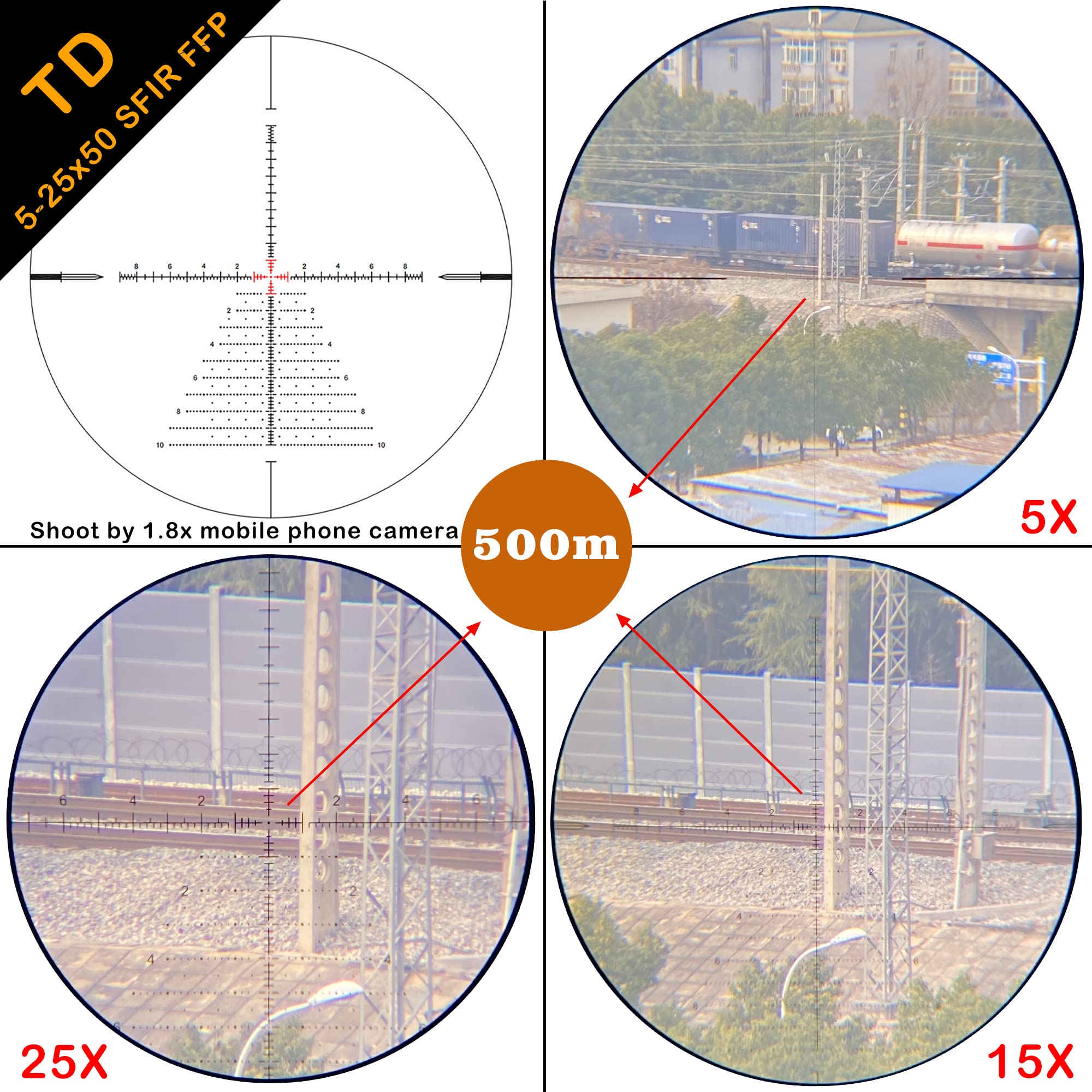 WestHunter Optics TD 5-25x50 SFIR FFP Long Range 1/10 MIL Precision Riflescope | Picatinny Shooting Kit A