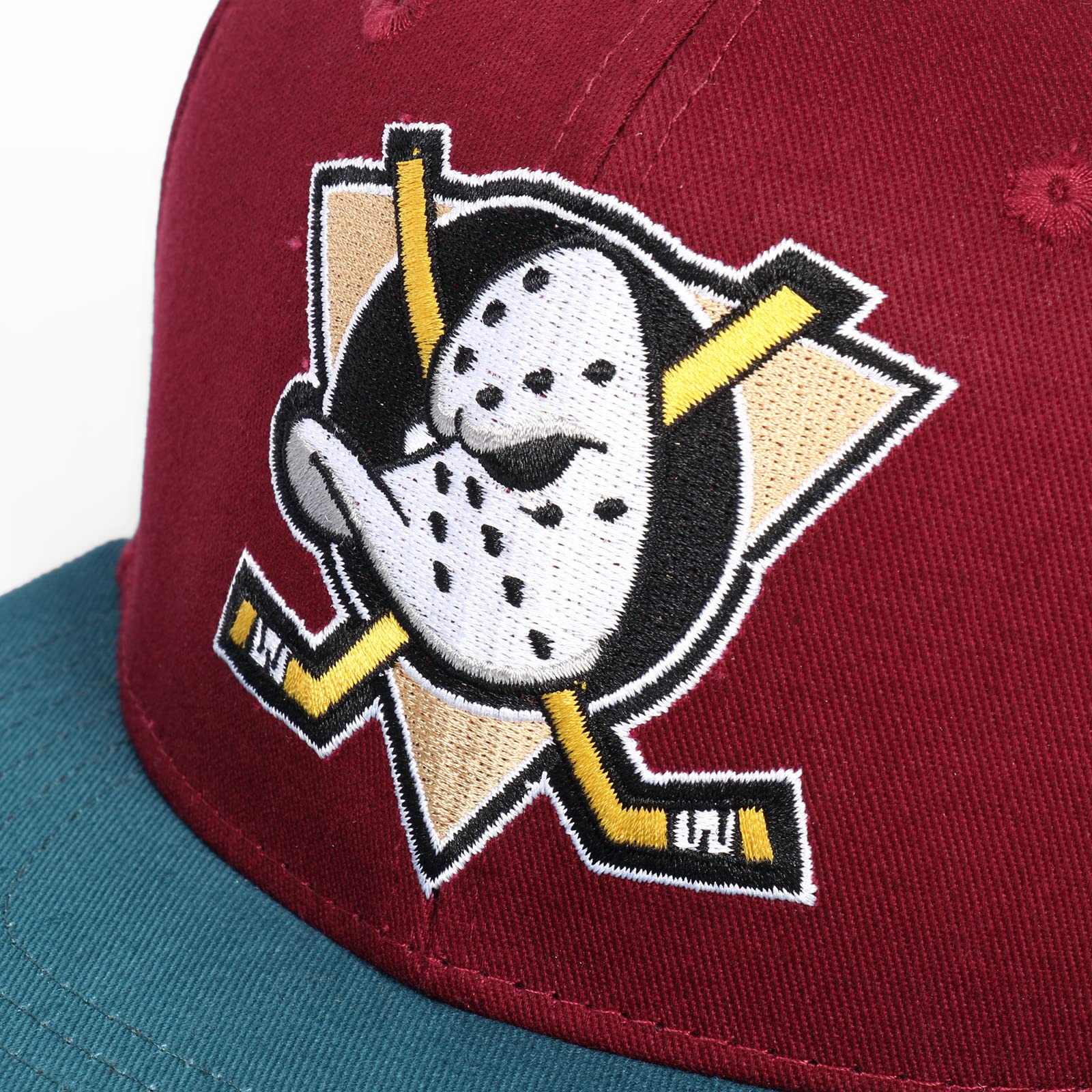 Mighty Ducks #96 Conway Different Logo Classic Duck hat Men's Flat Cap Hip Hop Red（Cyan） Size (S-XL)