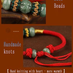 Xgimas Beads Bracelet for Women Men, Adjustable Hand-Woven Cord Lucky Jade Beaded Friendship Protection Red String Bracelets for Friends Gifts