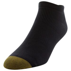 GOLDTOE Men's Nylon Lite No Show Socks, 6-Pairs, Black, Large