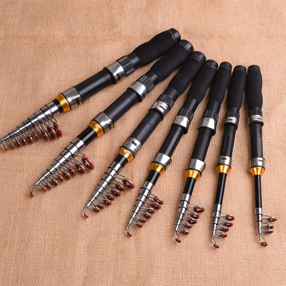 Gigicloud 1PCS Telescopic Fishing Rod 1.0m-2.3m Fishing Pole Glass Rod Super Short Mini Bass Bait Casting Fishing Rod