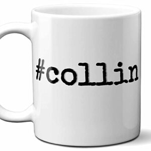 westwood tees #collin - collin personalized first name hashtag gift mug. 11 oz.