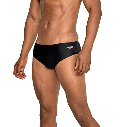 Speedo Mens Swimsuit Eco Prolt Solid Adult Swim Briefs, Solid Speedo Black, 30 US