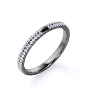 PVN Jewels 925 Sterling Silver CZ Cubic Zirconia Stackable Ring Eternity Bands for Women 14K White Gold Plated 11