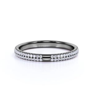 PVN Jewels 925 Sterling Silver CZ Cubic Zirconia Stackable Ring Eternity Bands for Women 14K White Gold Plated 11