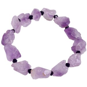 XHUUU Drusy Amethyst Crystal Bracelets for Women Stretch Raw Quartz Crystals and Gemstones Bracelet Yoga Meditation Spiritual Gifts