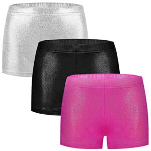 byoneme girls dance short gymnastics athletic shorts sparkle glitter tumbling bottoms