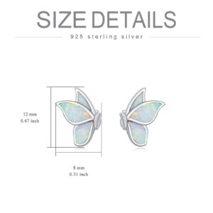 SHUSUKUE Sterling Silver Butterfly Wings Earrings Opal Stud Earrings Hypoallergenic Earrings Jewelry Gifts for Women