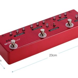 MOSKYAudio Multi Effects Pedal Buffer + Booster + Overdrive + Distortion + Chorus + Delay Effects 6 Effects Pedal In 1 Unit (DC5)