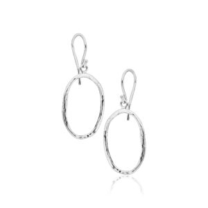 925 Sterling Silver Dangling Hoop Earrings, Stylish and Chic, Hypoallergenic, Nickel and Lead-free, Artisan Handcrafted Designer collection, French Wire Earring Back, Made In Israel, Gift For Women