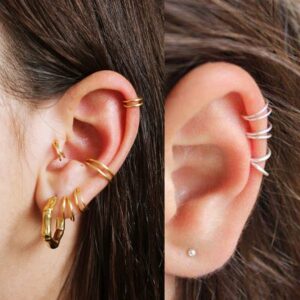 Longita Cartilage Earring Cartilage Earrings for Women Helix Piercing Jewelry Tragus Earrings for Women Silver Cartilage Hoop Earring