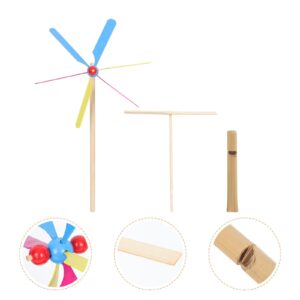 MILISTEN 1 Set Bamboo Flute Windmill Set Wood Whistles Toys Wooden- Copter Toy Spiral Whistles Playthings Dragonfly Multi- Musical Instrument Whistles Referee Wood Toys Advanced UFO Child