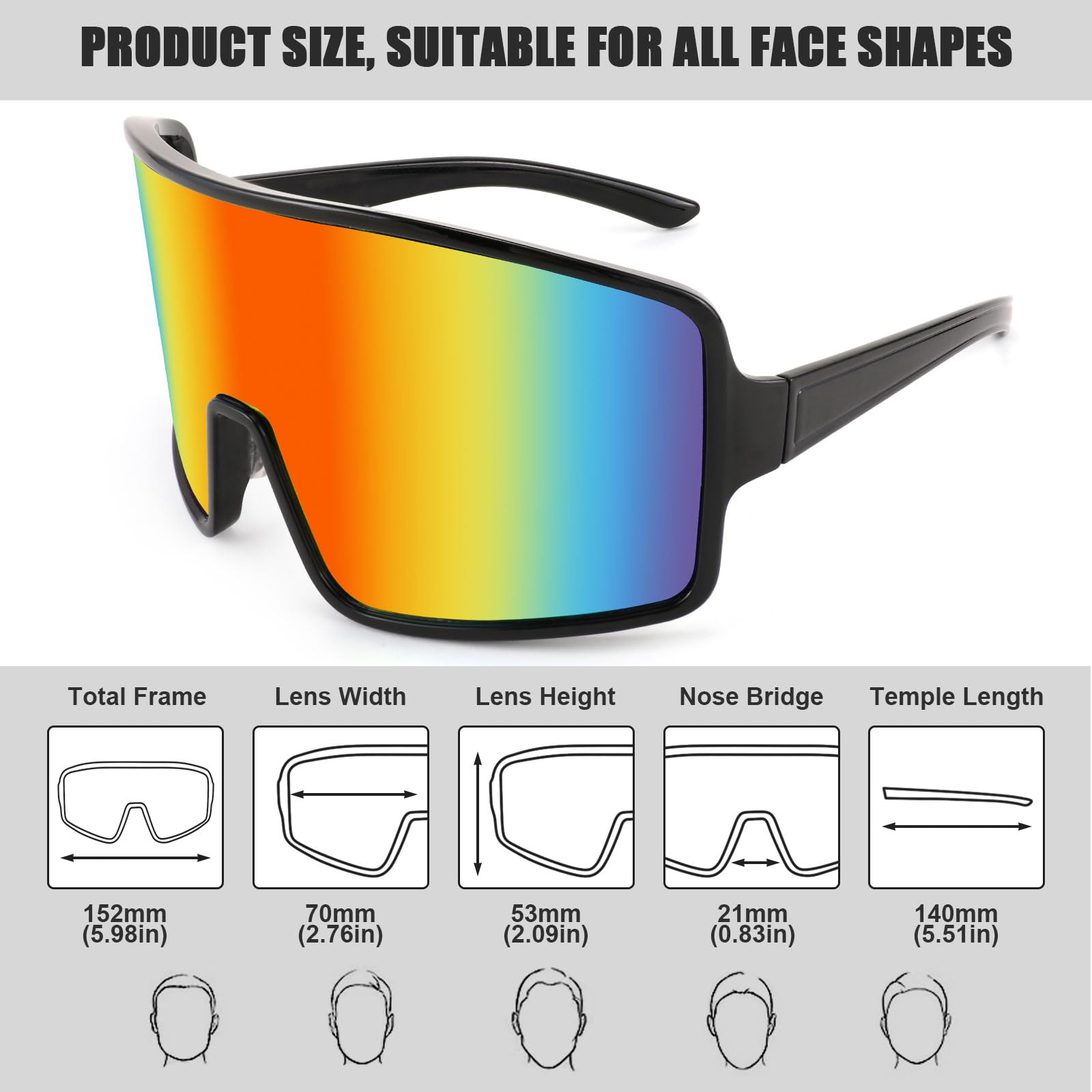 Karsaer Vision Sports Cycling Sunglasses Rave Visor Outdoor Baseball Softball Glasses 80s Shades Women Men