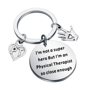 wsnang physical therapy gift pt appreciation gift i’m not a super hero but i’m an physical therapist keychain (pt close enough k)