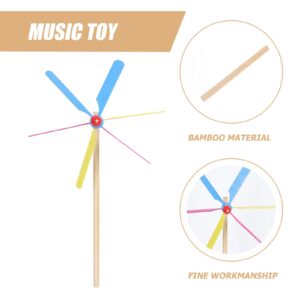 MILISTEN 1 Set Bamboo Flute Windmill Set Wood Whistles Toys Wooden- Copter Toy Spiral Whistles Playthings Dragonfly Multi- Musical Instrument Whistles Referee Wood Toys Advanced UFO Child