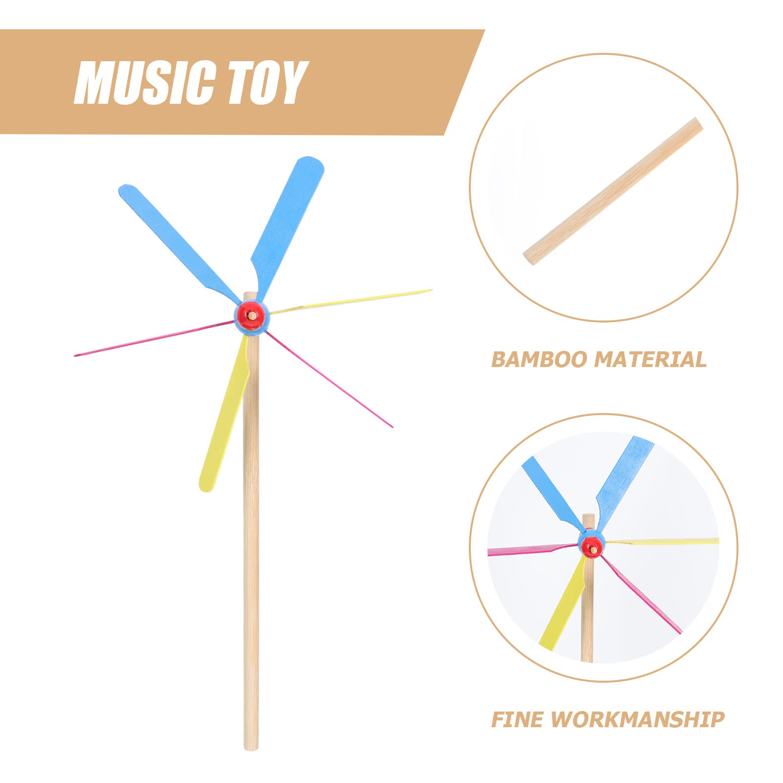 MILISTEN 1 Set Bamboo Flute Windmill Set Wood Whistles Toys Wooden- Copter Toy Spiral Whistles Playthings Dragonfly Multi- Musical Instrument Whistles Referee Wood Toys Advanced UFO Child