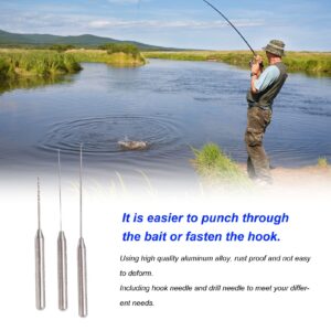 OUKENS Fishing Reels and Fishing Maintenance Tools Fishing Baiting Rig, Fishing Bait Needle Set 3 in 1 Combo Set Aluminium Alloy Carp Fish Drill Tackle