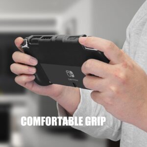 HEATFUN Switch OLED Grip Case Dockable, Ergonomic Switch OLED Grip Case Black