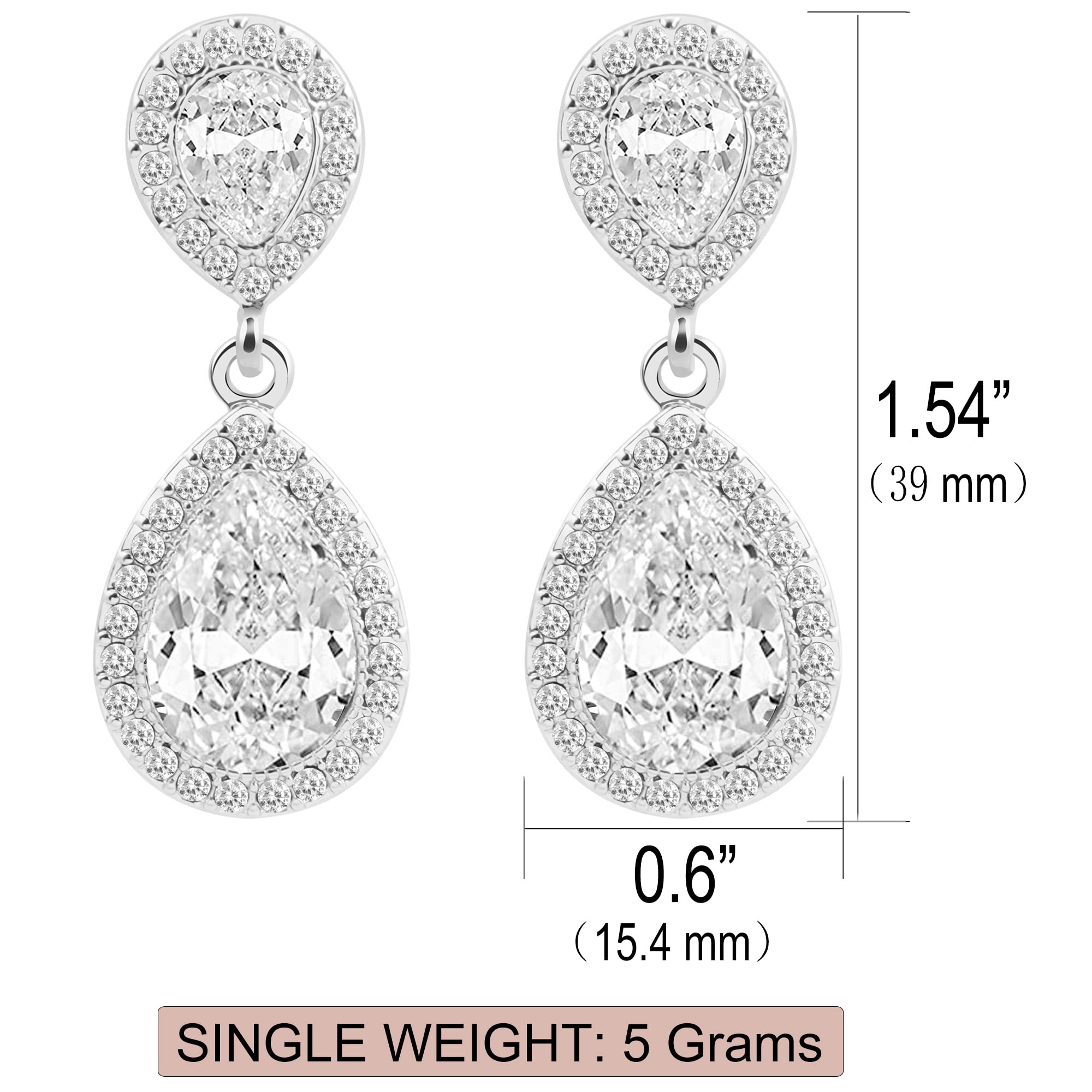 ZHUWE I Can't Say I Do Without You | 1 4 6 8 Sets Bridesmaid Jewelry Sets for Women 14K Gold or Rose Gold Plated Teardrop Dangle Earring for Wedding Gifts