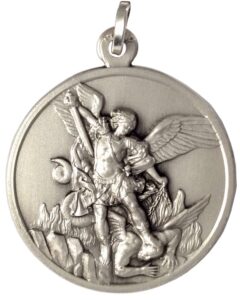 925 sterling silver saint michael the archangel medal - big size - made in high reliev