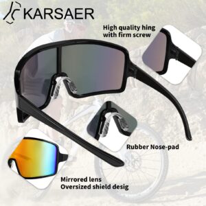 Karsaer Vision Sports Cycling Sunglasses Rave Visor Outdoor Baseball Softball Glasses 80s Shades Women Men