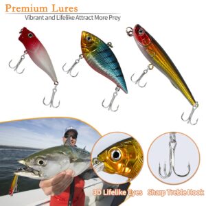 Fishing Lures Baits Tackle Including Animated Lure/Crankbaits/Spinnerbaits/Plastic Worms/Jigs/Topwater Lures/Hooks/Tackle Box and Fishing Lures Kit Set,321pcs Fishing Lure Tackle