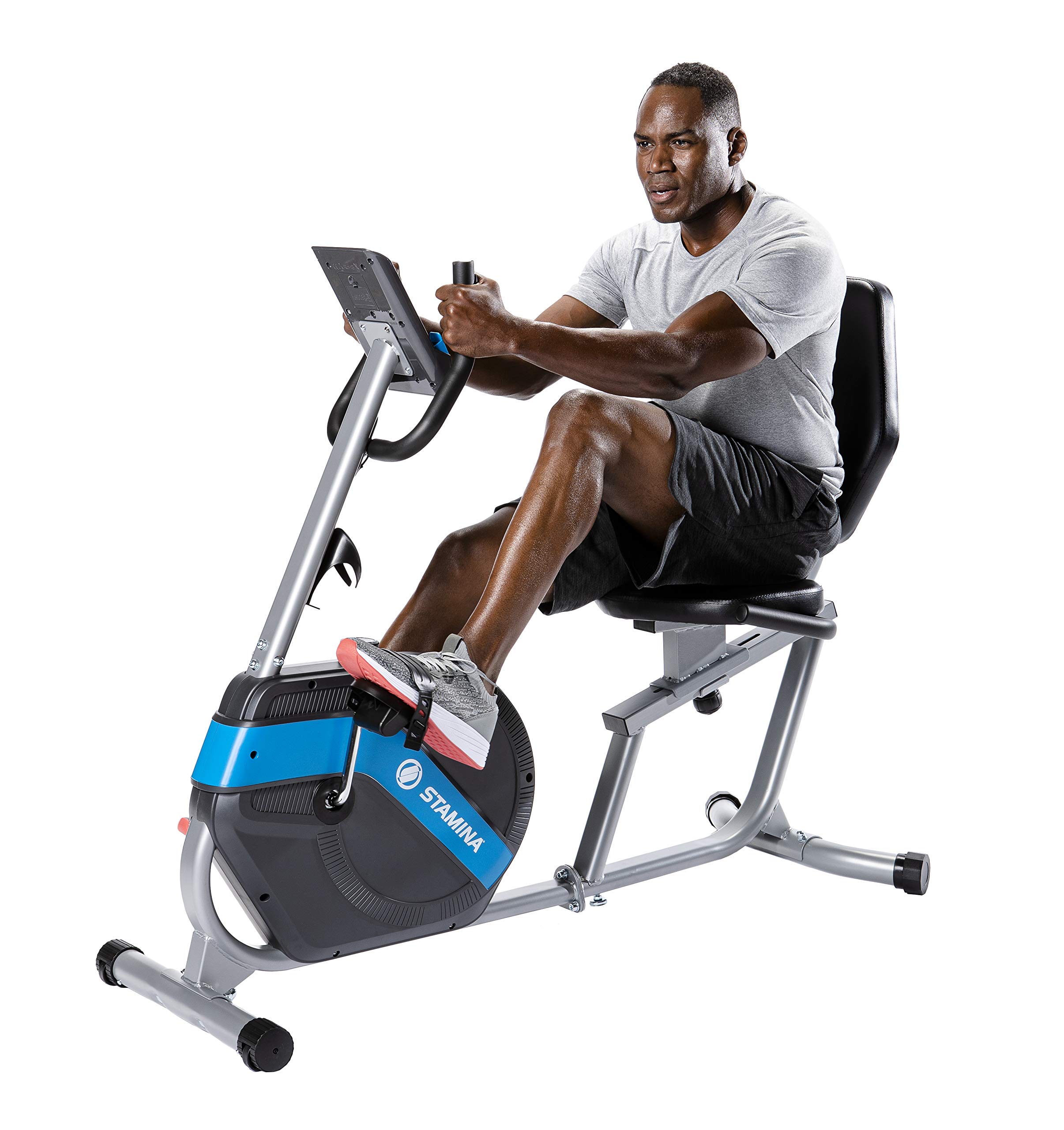 Stamina Premier Recumbent Exercise Bike Bluetooth Connected Smart Bike w/Smart Workout App, No Subscription Required - Stationary Bike for Home w/Large, Adjustable, Comfortable Seat