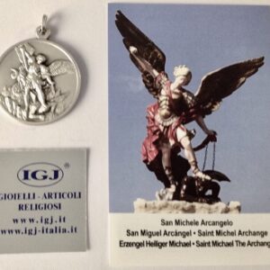 925 STERLING SILVER SAINT MICHAEL THE ARCHANGEL MEDAL - BIG SIZE - MADE IN HIGH RELIEV