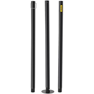 VEVOR String Light Poles, 2 Pack 10.6 FT, Outdoor Powder Coated Steel Lamp Post with Hooks to Hang Lantern and Flags, Universal Mounting Options to Decorate Garden, Patio, and Deck for Party, Black