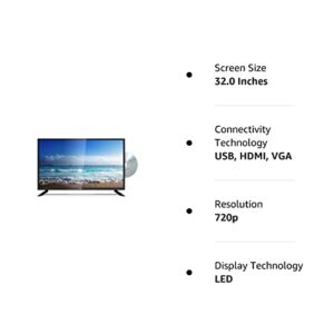 Norcent 32-Inch 720P LED LCD HDTV Backlight Flat DVD Combo TV, VGA USB HDMI Digital TV Tuner Cable, Build-in DVD Player N32--D1 Year 2023 Upgrade